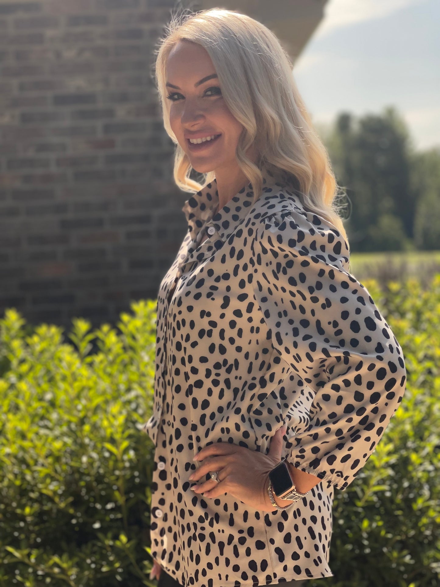 Leopard Print Button Down Top