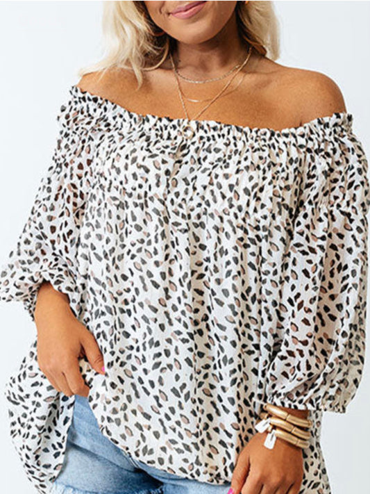 Cheetah Spotted “Off the Shoulder” Top Plus