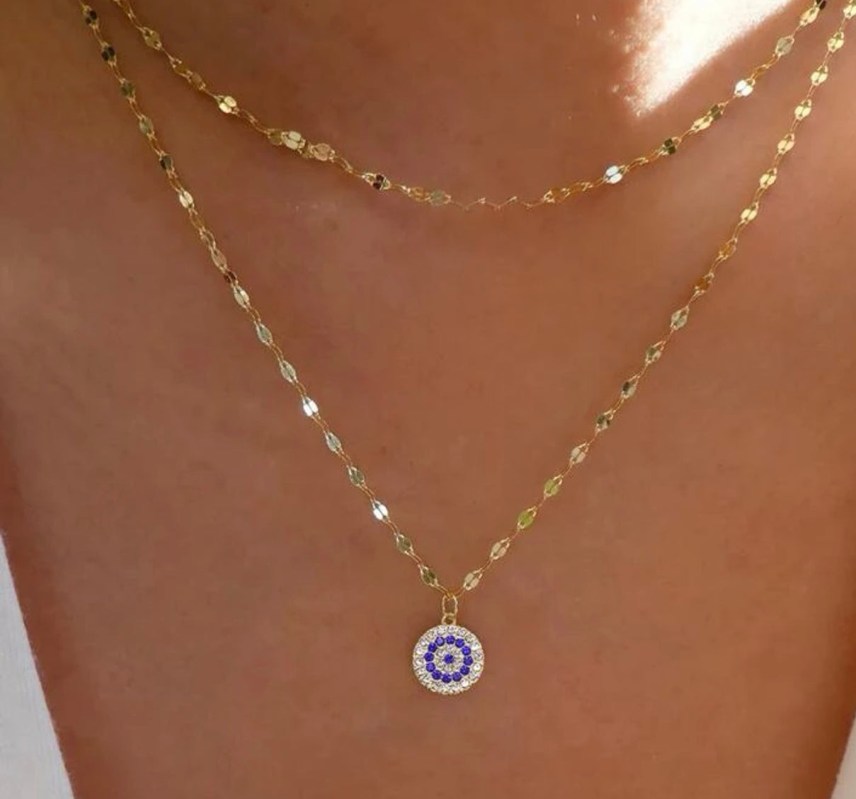 Blue Stone Layered Necklace